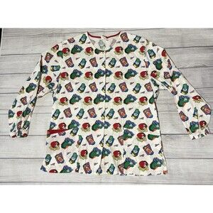 Vintage Y2K Veggietales Scrubs 2002 Big Idea Long Sleeve Size XL Dickies Rare